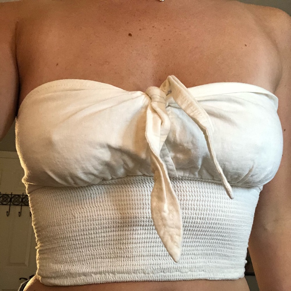 Pacsun Cream Strapless crop top